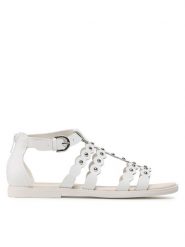 Geox Sandały J Sandal Karly Girl J3535D043BCC1000 D Biały. Białe sandały dziewczęce Geox, ze skóry, bez obcasa, bez zapięcia. Za 359.99 zł.