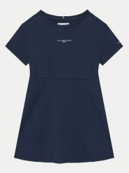 Tommy Hilfiger Sukienka codzienna KG0KG08350 M Granatowy Regular Fit. Niebieskie sukienki dziewczęce Tommy Hilfiger, bez wzorów, z bawełny, bez ramiączek, proste. Za 159.99 zł.