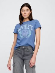 GAP Koszulka w kolorze błękitnym rozmiar: XXL. Niebieskie bluzki damskie GAP, xxl, bez wzorów, z bawełny, bez kołnierzyka, bez ramiączek. Za 43.37 zł.