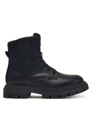 Calvin Klein Trapery Lace Up Bootie V3A5-83120-1464 D Czarny. Czarne kozaki dziewczęce Calvin Klein, bez wzorów, ze skóry, bez obcasa, bez zapięcia. Za 469.99 zł.