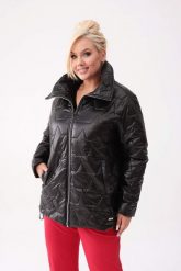 Pikowana jesienna czarna kurtka Sally PLUS SIZE XXL OVERSIZE. Czarne kurtki damskie Moda Size Plus Iwanek, na jesień, l, bez wzorów, z poliesteru, bez kaptura. Za 349.90 zł.