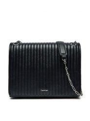 Calvin Klein Torebka Mini Line Quilt Shoulder Bag K60K613080 Czarny. Czarne torebki klasyczne damskie Calvin Klein, ze skóry, bez dodatków. Za 379.99 zł.