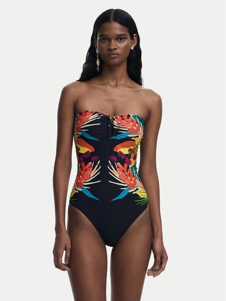 Desigual Strój kąpielowy Bahamas 25SWMK09 Czarny. Czarne stroje jednoczęściowe Desigual, bez wzorów, z syntetyku. Za 359.99 zł.