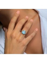 Les Petites Précieuses Srebrny pierścionek z topazem rozmiar: 50. Szare pierścionki damskie Les Petites Précieuses, z topazem, srebrne. Za 179.64 zł.