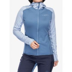 Bluza z kapturem damska La Sportiva Upendo Hoody. Niebieskie bluzy damskie La Sportiva, na zimę, s, bez wzorów, z kapturem. Za 455.99 zł.