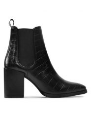 Rage Age Botki RA-67-06-000507 Czarny. Czarne botki damskie Rage Age, ze skóry, bez obcasa, na słupku, bez zapięcia. Za 549.99 zł.
