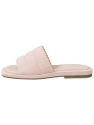 GANT Footwear Skórzane klapki "Khiria" w kolorze jasnoróżowym rozmiar: 36. Różowe klapki damskie GANT Footwear, bez wzorów, z materiału, bez obcasa, bez zapięcia. Za 105.38 zł.