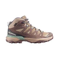 Obuwie Turystyka piesza Kobiety X ULTRA 360 LEATHER MID GORE-TEX. Brązowe obuwie trekkingowe damskie Salomon, z gore-texu, bez zapięcia. Za 699.00 zł.