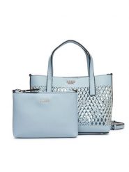 Guess Torebka Letty Mini HWPG99 11750 Niebieski jasny. Niebieskie torebki klasyczne damskie Guess, ze skóry, bez dodatków. Za 589.99 zł.