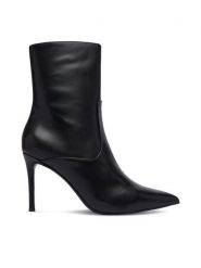 Eva Minge Botki EO-EILEN-62602 Czarny. Czarne botki damskie Eva Minge, ze skóry, bez obcasa, na szpilce, bez zapięcia. Za 449.99 zł.