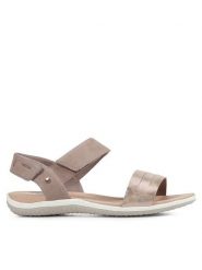 Geox Sandały D Sandal Vega D02R6F 09ACF C5004 Brązowy. Brązowe sandały damskie Geox, bez wzorów, ze skóry, bez obcasa, na płaskiej podeszwie, bez zapięcia. Za 279.99 zł.