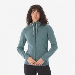Bluza turystyczna damska Quechua NH500. Niebieskie bluzy damskie QUECHUA, l, bez wzorów, z materiału, bez kaptura. Za 129.99 zł.