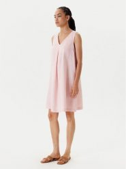 United Colors Of Benetton Sukienka letnia 4AGHDV0AX Różowy Relaxed Fit. Czerwone sukienki damskie United Colors Of Benetton, bez wzorów, ze lnu, bez ramiączek. Za 219.99 zł.