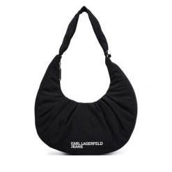 Torebka Karl Lagerfeld Jeans. Czarne torebki klasyczne damskie Karl Lagerfeld Jeans, z jeansu, bez dodatków. Za 709.99 zł.