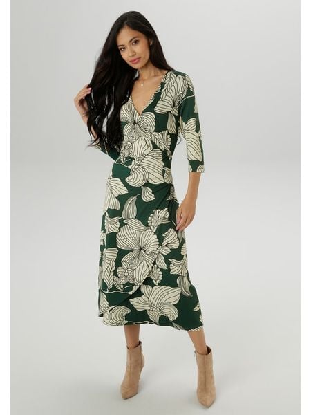 Aniston Sukienka w kolorze jasnozielono-zielonym rozmiar: 40. Zielone sukienki damskie Aniston, bez wzorów, bez ramiączek. Za 91.56 zł.