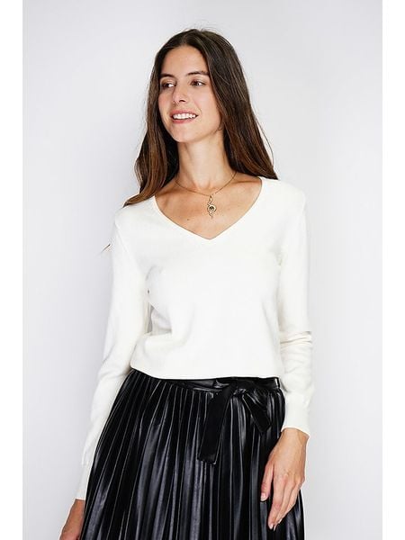 William de Faye Sweter w kolorze białym rozmiar: 38. Białe swetry klasyczne damskie William de Faye, z kaszmiru, bez kołnierzyka. Za 130.99 zł.