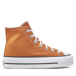 Trampki Converse. Brązowe trampki damskie Converse, bez wzorów, bez zapięcia. Za 259.99 zł.