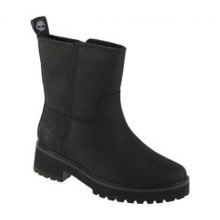 Buty Timberland Carnaby Cool Wrmpullon TB1A5NS3015 czarne. Czarne botki damskie na zimę, z futra, za kostkę, bez obcasa, bez zapięcia. Za 911.91 zł.