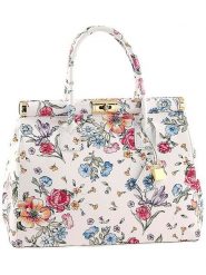 ORE10 Skórzana torebka "Cesena" w kolorze białym ze wzorem - 35 x 28 x 16 cm rozmiar: onesize. Białe torebki klasyczne damskie ORE10, z materiału, przez ramię, bez dodatków. Za 306.45 zł.