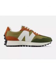 New Balance Skórzane sneakersy "327" w kolorze oliwkowo-pomarańczowym rozmiar: 44,5. Brązowe obuwie sportowe damskie New Balance, bez zapięcia. Za 360.45 zł.