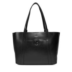 Torebka Pepe Jeans. Czarne shopper bag Pepe Jeans, bez wzorów, z jeansu, bez dodatków. Za 459.99 zł.