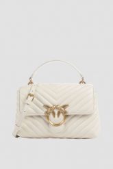 PINKO Biała kopertówka Love Lady Puff Mini CL. Białe torebki wieczorowe damskie Pinko, bez wzorów, pikowane, bez dodatków. W wyprzedaży za 1,399.99 zł.