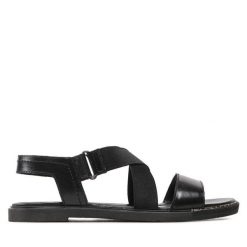 Sandały Lasocki. Czarne sandały damskie Lasocki, bez wzorów, bez obcasa, na płaskiej podeszwie, bez zapięcia. Za 179.99 zł.