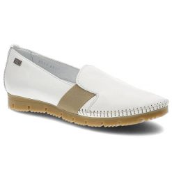 Mokasyny damskie Simen, wsuwane z miękkiej naturalnej skóry, białe, 6999. Białe mokasyny damskie Simen, na lato, z gumy, bez obcasa. Za 179.00 zł.