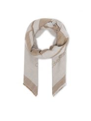 Calvin Klein Chusta Calvin Chambray Square Scarf LV04F8085G Beżowy. Brązowe chusty damskie Calvin Klein, bez wzorów, z bawełny. Za 289.99 zł.