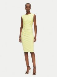 Rinascimento Sukienka koktajlowa CFC0127683003 Żółty jasny Slim Fit. Żółte sukienki damskie Rinascimento, bez wzorów, z syntetyku, wizytowe, bez ramiączek. Za 449.99 zł.