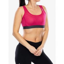 Biustonosz termoaktywny Sensor Merino Active Bra. Czerwone biustonosze sportowe damskie Sensor, bez wzorów. Za 119.99 zł.