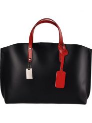 Florence Bags Skórzany shopper bag "Sparta" w kolorze czarnym - 46 x 30 x 8 cm rozmiar: onesize. Czarne shopper bag Florence Bags, bez wzorów, z materiału, na ramię, bez dodatków. Za 382.13 zł.