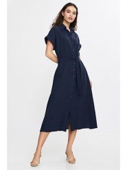 Nife Sukienka w kolorze granatowym rozmiar: 36/38. Niebieskie sukienki damskie Nife, bez wzorów, z bawełny, bez ramiączek. Za 164.92 zł.
