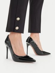 Nine West Szpilki EO-CD25-362-2 Czarny. Czarne szpilki damskie Nine West, bez wzorów, ze skóry, bez obcasa, na szpilce, bez zapięcia. Za 279.99 zł.
