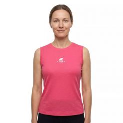 Damski podkoszulek sportowy Merino. Czerwone koszulki sportowe damskie FJORK MERINO, bez wzorów, z wełny, bez ramiączek, do jazdy konnej. W wyprzedaży za 189.00 zł.