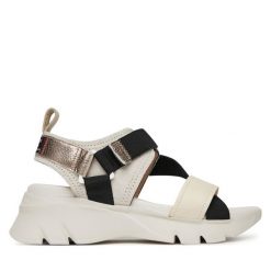 Sandały Hispanitas. Czarne sandały damskie Hispanitas, bez wzorów, bez obcasa, na płaskiej podeszwie, bez zapięcia. Za 519.99 zł.