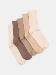 Długie skarpety w prążek 5 pack - wielobarwny. Skarpetki damskie Sinsay, bez wzorów. Za 17.99 zł.