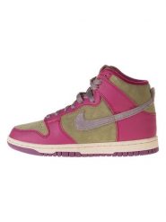 Nike Skórzane sneakersy "Dunk High" w kolorze różowo-oliwkowym rozmiar: 37,5. Brązowe obuwie sportowe damskie Nike, ze skóry, za kostkę, bez zapięcia. Za 224.52 zł.