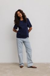 Damski T-Shirt w kolorze DARK NAVY - CAMAS. Niebieskie t-shirty damskie Marsala, m, bez wzorów, z bawełny, bez kołnierzyka. Za 159.90 zł.