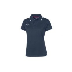 Damska koszulka polo Mizuno. Niebieskie bluzki damskie Mizuno, bez wzorów, bez kołnierzyka, bez ramiączek. Za 169.50 zł.