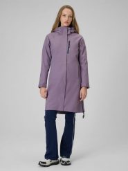 4F Płaszcz membrana 8000 damski - fioletowy XXL. Fioletowe płaszcze damskie 4F, xxl, bez wzorów, ze skóry, bez kaptura. Za 499.99 zł.