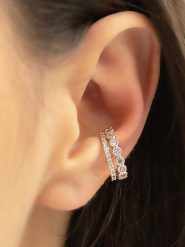 Miu Silver Srebrna nausznica rozmiar: onesize. Szare kolczyki damskie Miu Silver, z cyrkonią, srebrne. Za 113.63 zł.