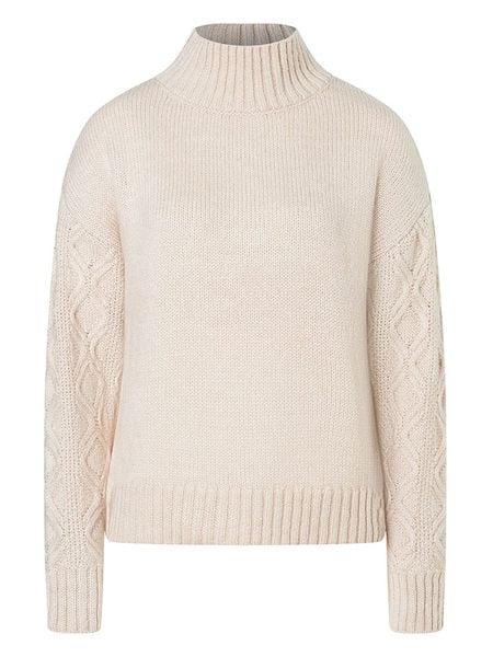 More & More Sweter w kolorze beżowym rozmiar: 44. Brązowe swetry klasyczne damskie More & More, ze splotem, bez kołnierzyka. Za 69.99 zł.