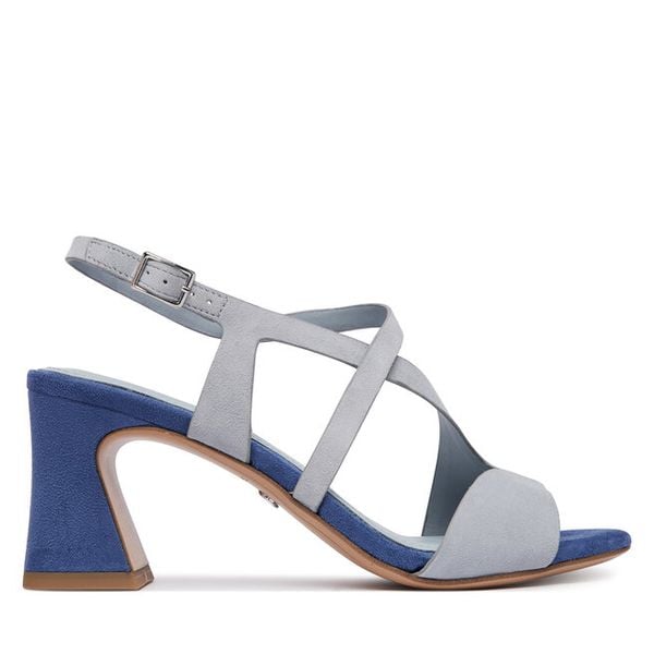 Sandały Tamaris. Niebieskie sandały damskie Tamaris, bez wzorów, bez obcasa, na słupku, bez zapięcia. Za 369.99 zł.