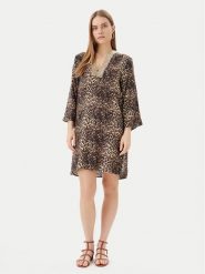 LOLA CASADEMUNT Sukienka letnia LS2516036 Brązowy Relaxed Fit. Brązowe sukienki damskie LOLA CASADEMUNT, bez wzorów, z wiskozy, bez ramiączek. Za 259.99 zł.