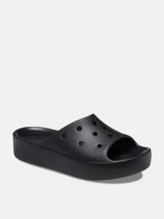 Crocs Klapki "Classic Platform" w kolorze czarnym rozmiar: 42/43. Czarne klapki damskie Crocs, bez wzorów, z otwartym noskiem, bez obcasa, na platformie, bez zapięcia. Za 83.42 zł.