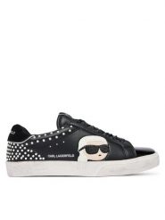 KARL LAGERFELD Sneakersy KL60130N Czarny. Czarne obuwie sportowe damskie KARL LAGERFELD, ze skóry, bez zapięcia. Za 944.99 zł.