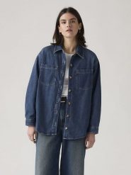 Levi's Koszula dżinsowa "Iris" w kolorze niebieskim rozmiar: L. Niebieskie koszule damskie Levi's, l, bez wzorów, z bawełny, bez kołnierzyka, bez ramiączek. Za 150.72 zł.