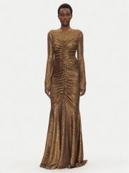 NORMA KAMALI Sukienka wieczorowa ST4243SQE38151 Złoty Slim Fit. Żółte sukienki damskie Norma Kamali, bez wzorów, z syntetyku, wizytowe, bez ramiączek. Za 1,549.00 zł.
