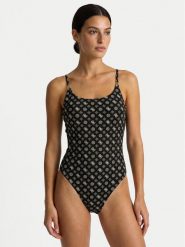 Guess Strój kąpielowy E6GJ10 MC04R Czarny. Czarne stroje jednoczęściowe Guess, z aplikacjami, z syntetyku. Za 479.99 zł.